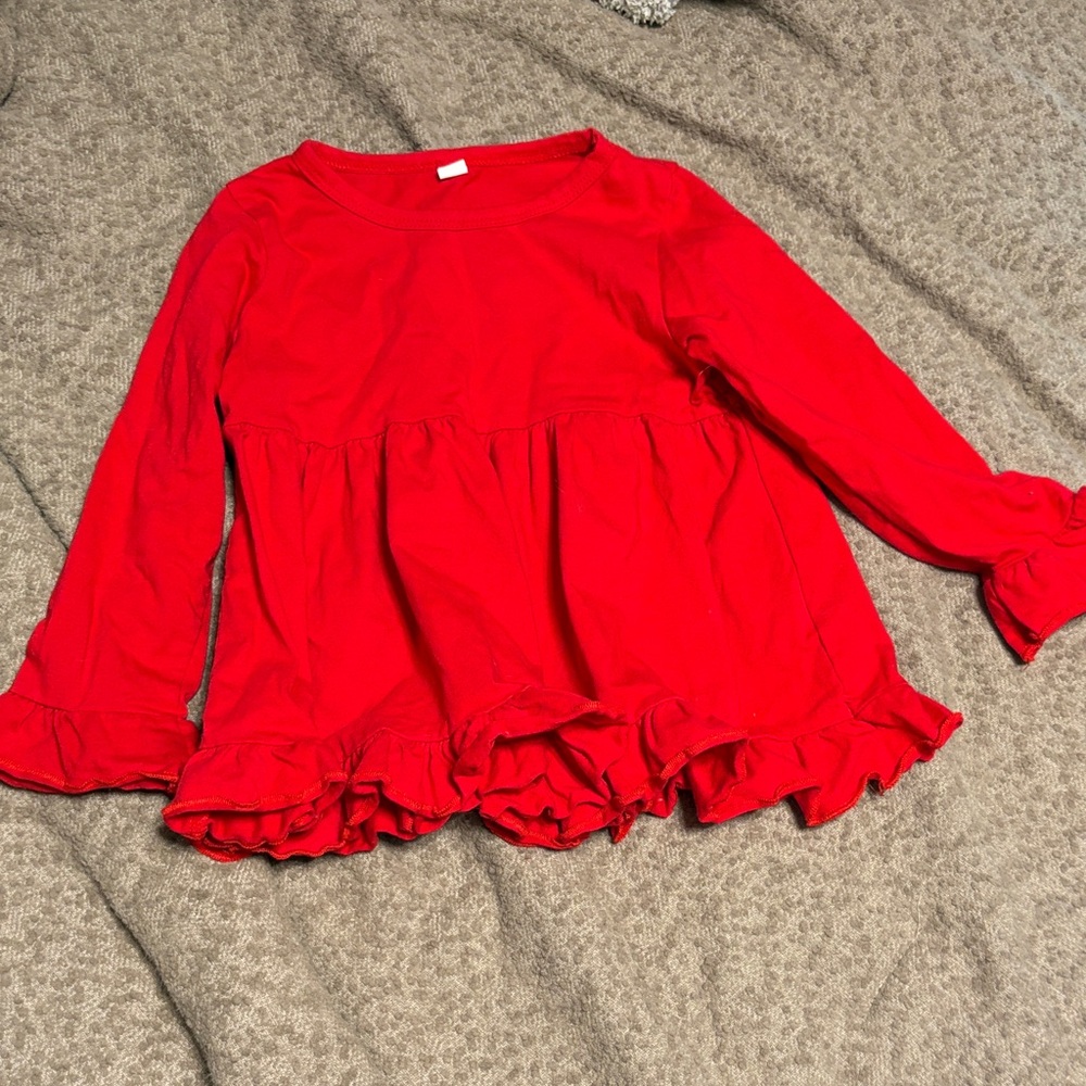 Red Ruffled Kids Top